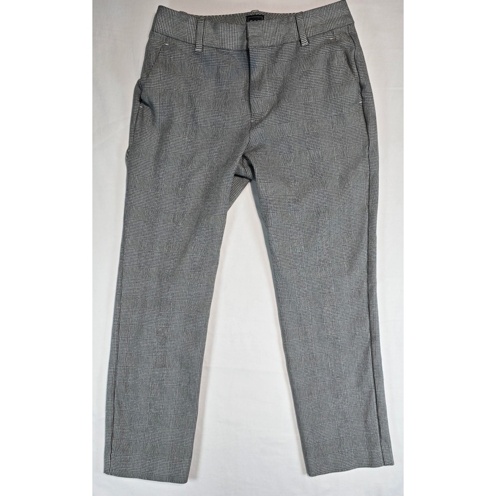 Gap Womens High Rise Slim Ankle Pants Black White Glen Plaid Size 4 616985-01